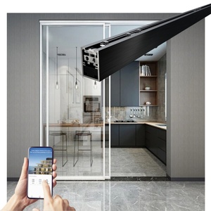 Sensor eléctrico de vidrio sin marco, puerta de vidrio, puerta corredera telescópica automática, operador de cierre, Motor, sistema de apertura de puerta automática - Product Image 6