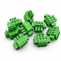 Connecteur mâle AOSI vert avec oreilles de fixation, bornier enfichable 2EDGKM/15EDGKM, pas de 3,5/3,81 mm, 8A 300V, 2P-24P
