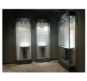 Display kaca tampilan Museum furnitur kayu kustom untuk Kabinet Display Museum