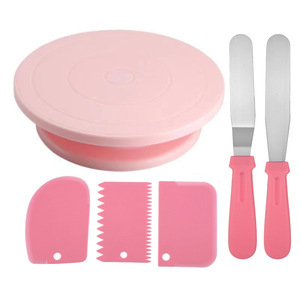 Ensemble complet d'outils de pâtisserie avec plateau rotatif pour gâteaux et spatule à glaçage pour des projets créatifs de décoration de desserts - Product Image 3