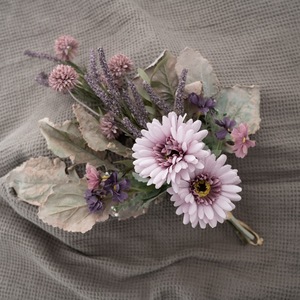 Bouquet de fleurs artificielles Qianhe Sun CF01014, décoration de mariage, décoration murale pour la maison, arrangement floral violet rose - Product Image 3