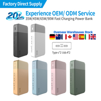 Batterie externe portable ultra-fine à charge rapide personnalisée 35 W 45 W 65 W 10000 mAh 20000 mAh pour téléphones portables