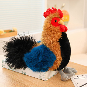 Juguete de Peluche de Gallo de Simulación, Adorable Muñeco de Peluche de Pollo Barredo Sedoso, Juguete Reconfortante para Niños, Regalo de Cumpleaños para Niñas - Product Image 4