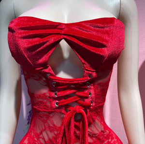 Vestido Longo Sexy Sem Alças em Renda Transparente para Mulheres CLK - Product Image 2