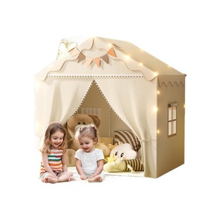 เต็นท์เด็กขนาดใหญ่พร้อมไฟประดับ สำหรับเล่นในร่มและกลางแจ้ง พับเก็บได้ เหมาะสำหรับเด็กเล็ก - Product Image 4