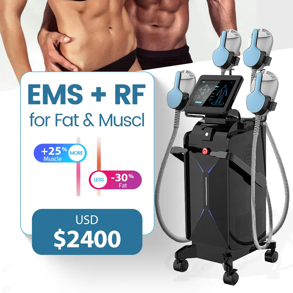 Augmenter le muscle approuvé CE 2 poignées 4 poignées machine de sculpture corporelle ems rf