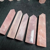 Hochwertige natürliche rosa Rosenquarz Obelisk Heil kristall Abschluss punkte Steinturm Zauberstäbe Fengshui