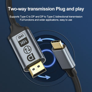 Justlink 16k 60hz 8k 120hz 4k240hz USB C vers câble DP transfert de données bidirectionnel type-c vers câble DP pour ordinateur portable MacBook moniteur - Product Image 3