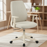 Chaise de bureau exécutive ergonomique moderne Henglin en tissu, hauteur réglable, housse de dossier amovible pour bureau à domicile, salon