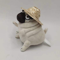 Boneka Pug Lucu Grosir Ukuran 6 Inci, Mata Besar, Super Lembut, Boneka Anjing Isi Dakron, Hadiah Anak, Promosi OEM