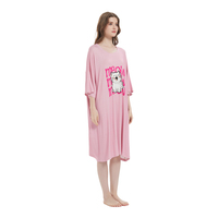 Personnalisé mignon chat imprimer doux été Cool écologique confortable surdimensionné longue lâche rose femmes sommeil t-shirt avec poches