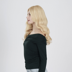 Perruque Lace Front en Cheveux Humains Blond Platine Balayage avec Dentelle - Product Image 4