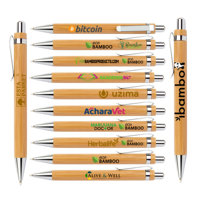 Stylo bille en bambou écologique de haute qualité à prix avantageux - logo gravé au laser personnalisé - stylos en bambou