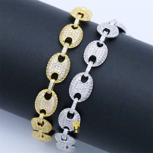 Bijoux pour hommes et femmes, design plaqué <span class=keywords><strong>or</strong></span>, 10mm, chaîne à maillons en grains <span class=keywords><strong>de</strong></span> <span class=keywords><strong>café</strong></span>, bracelet et <span class=keywords><strong>collier</strong></span>, vente en gros - Product Image 5
