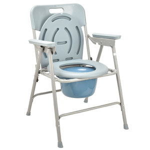 Nursing <b>Commode</b> Chair Foldable High Carbon Steel With Armrests For Elderly Disabled Pregnant Women Hospital Use - Product Image 1