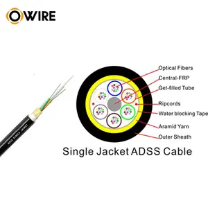 China OEM ODM Customized Outdoor ADSS Fiber Optic Drop Cable 10 Kilometer Fibre Cable 12 Core Fiber Optic Cable
