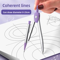 Ensemble de compas et de règle pour étudiants 8 pièces avec rapporteur et équerre - Kit complet d'outils de mesure et de dessin - Ensemble de papeterie