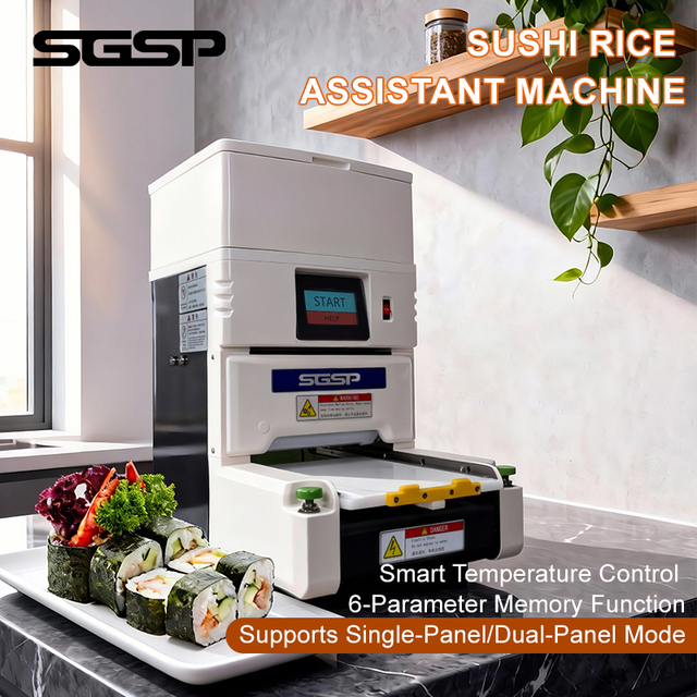 Full-Automatic Sushi Rice Spreader & Press Machine - All-in-One Rice Ball Roller & Forming Equipment for Restaurant