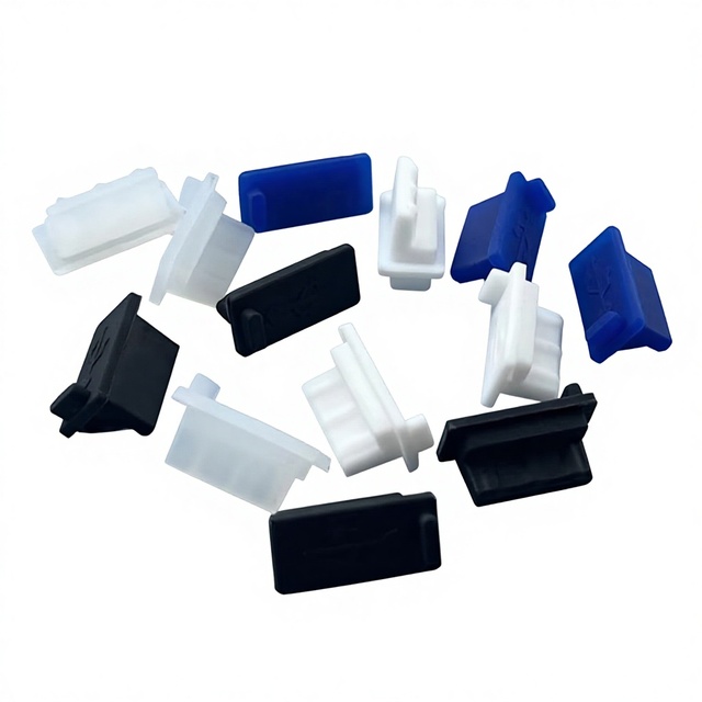 USB Silicone Dust Plug Universal Female Port Detachable Rubber Laptop Panel Plug Waterproof and Dustproof Black White Blue