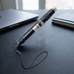 Puntero Láser Azul de Alta Potencia de Lujo de 450nm, Linterna Táctica con Enfoque Ajustable, Cuerpo de Aleación de Aluminio Negro, 5 Rayos Estrellados Nocturnos - Product Image 2