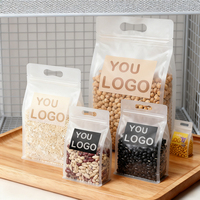 Commandez des sacs en PE transparents givrés Yin-Yang, sacs en plastique biodégradables pour la sécurité alimentaire, sacs refermables avec fermeture éclair, sacs en mylar avec autocollant