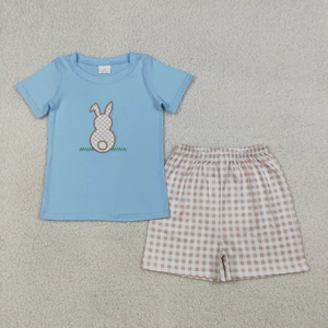 Spring Casual <b>Baby</b> Shorts Set Short Sleeve Cute Bunny Applique T-Shirt Shorts Spandex/Cotton Toddler <b>Easter</b> <b>Outfits</b> for Kids - Product Image 3