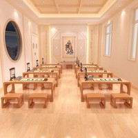 Bureau d'étude exécutif moderne en bois massif de style chinois classique pour maternelle, studio de tutorat privé, salle de classe, salon de thé