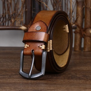 Cintura da <span class=keywords><strong>Uomo</strong></span> in Vera Pelle di Alta Qualità, Design Vintage con Fibbia a Perno, Personalizzabile per Jeans, Tendenza Moda - Product Image 3