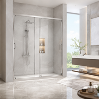 Nouveau produit Porte de douche en verre trempé coulissante en toute sécurité de haute qualité pour votre espace de salle de bain