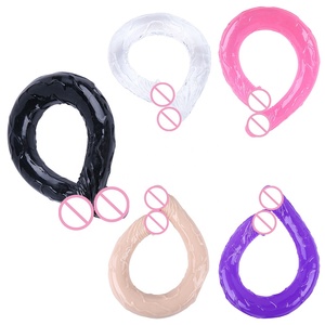 Realistische <span class=keywords><strong>U</strong></span>-Form Doppel köpfiger <span class=keywords><strong>Dildo</strong></span> Erwachsene Mastur bator Silikon Dildos, Riesige Lesben <span class=keywords><strong>Dildo</strong></span> Orgasmus Spielzeug - Product Image 6