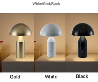 Lampe de Chevet Moderne Nordique Minimaliste de Luxe AC E14 en Fer Doré avec Commande Tactile, Design Champignon Nouveauté, Lumière Blanc Chaud, Garantie 2 Ans