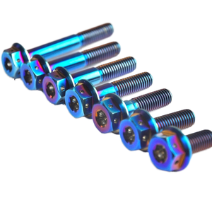 Perno hexagonal de titanio anodizado GR5 con cabeza de brida para motocicleta M8*45 - Product Image 1