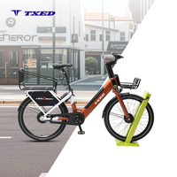 Vélo électrique partagé IoT TXED professionnel avec frein à tambour avant et frein à servo arrière, batterie 36V 13Ah intégrée dans un cadre en alliage de 26 pouces