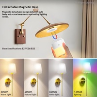 Lampe de jardin magnétique à LED en plastique sans fil, alimentée par batterie, avec télécommande, ampoule rechargeable, lumière d'urgence