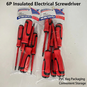 6P Insulated Electrician <b>Screwdriver</b> Set Cross Phillips Precision Industrial Grade PVC Handle Anti-Slip Texture - Product Image 1