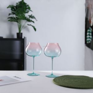 Verres élégants de qualité supérieure en cristal ultra-fin, <span class=keywords><strong>verre</strong></span> à gin, <span class=keywords><strong>verre</strong></span> à <span class=keywords><strong>vin</strong></span> de Bourgogne, <span class=keywords><strong>verre</strong></span> à <span class=keywords><strong>vin</strong></span> de mariage à dégradé de couleurs - Product Image 1