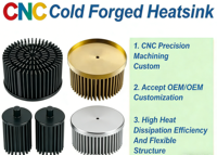 100W Chipset Disipador Pre-drilled CNC Machining Mini Flexible LED Bulb Heatsink Aluminium Anodized Bersertifikasi RoHS ISO9001 Garansi 3 Tahun
