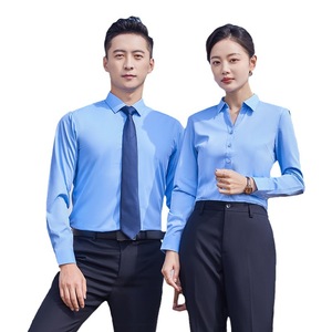 Unisex Business Formal Shirts Slim Fit Solid Color Bamboo Fiber Anti-Wrinkle Poplin Men's Shirts - Product Image 5