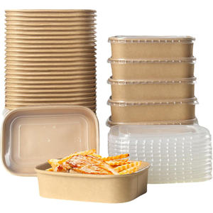 Bol octogonal en papier kraft jetable personnalisé avec logo, directement de l'usine, pour camping, épaissi, pour salade et fruits - Product Image 1