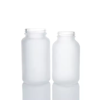 Botella de plástico esmerilado de boca ancha Material PET de grado alimenticio Suplementos nutricionales de múltiples capacidades Cilindro de tapa de rosca Medicina
