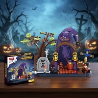 Bloques de Construcción de Animales y Naturaleza de Estilo Nuevo, Transfronterizos, Personalizados, Modelos de Cabeza de Calabaza Fantasma, Educativos, de Plástico ABS de Partículas Pequeñas