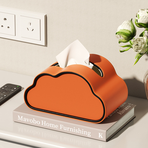 Caja de Pañuelos de Cuero PU con Forma de Nube <span class=keywords><strong>2026</strong></span>, Porta Servilletas de Escritorio de Alta Gama para Sala de Estar, Logotipo Personalizado Disponible - Product Image 3