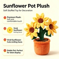 Peluche en forme de plante en pot personnalisée en gros, jouet en peluche orange doux, fleur en peluche mignonne, poupée décorative pour la maison, le bureau ou la table, cadeau pour la famille
