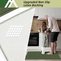 Tapis de cuisine modernes en polypropylène tufté absorbant, vert, antidérapants et anti-fatigue pour l'aire de l'évier