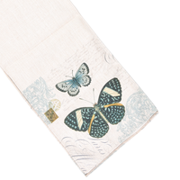 Chemin de table botanique papillon bleu sarcelle ivoire pour mariage printanier, table de salle à manger, fête de jardin, décoration de vente au détail et en gros
