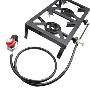 Portable Gas <b>Stove</b> Cast Iron Dual Burner Propane Outdoor Camping <b>Stove</b> - Product Image 5