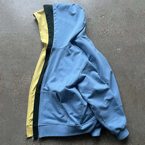 <span class=keywords><strong>Felpa</strong></span> <span class=keywords><strong>con</strong></span> cappuccio <span class=keywords><strong>lunga</strong></span> a tre strati in cotone pesante da 500gsm a colori su misura per uomo <span class=keywords><strong>con</strong></span> doppia tripla Zip - Product Image 3