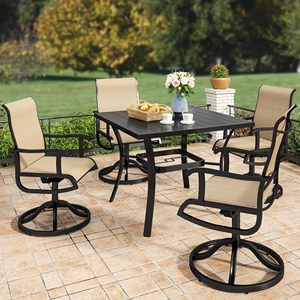 <span class=keywords><strong>Table</strong></span> à manger d'extérieur carrée moderne de 37 "x 37" <span class=keywords><strong>avec</strong></span> <span class=keywords><strong>trou</strong></span> de <span class=keywords><strong>parasol</strong></span> dessus en fer à latte noir antirouille pour hôtel et usage extérieur - Product Image 3
