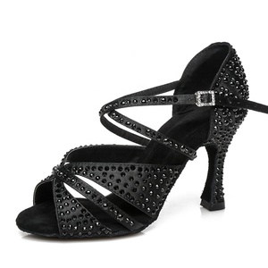 Chaussures <span class=keywords><strong>de</strong></span> <span class=keywords><strong>danse</strong></span> latine pour femmes, souliers <span class=keywords><strong>de</strong></span> qualité supérieure en satin + perle et <span class=keywords><strong>diamant</strong></span>, pour adultes, nouveauté, L428 - Product Image 3