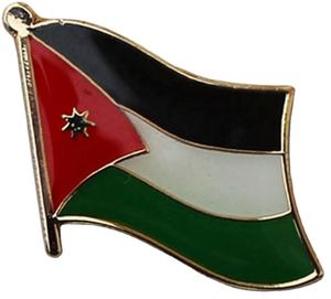 Badge drapeau Jordanien, fabrication directe, procédé de peinture au four, estampage, artisanat métallique pour le sport et la fête nationale - Product Image 1